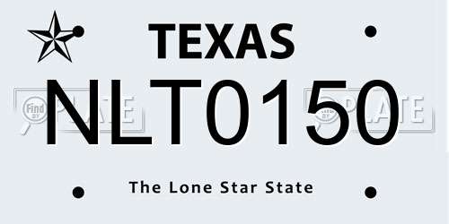NLT0150 Texas License Plate