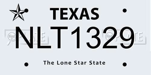 NLT1329 Texas License Plate