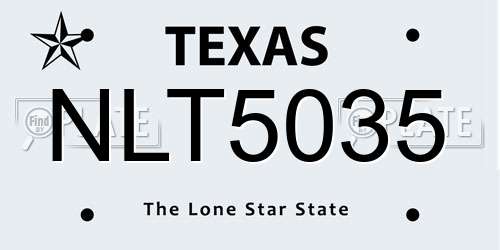 NLT5035 Texas License Plate