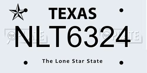 NLT6324 Texas License Plate