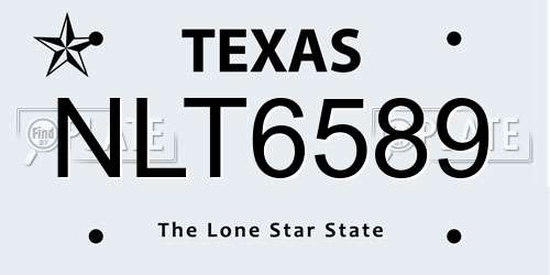 NLT6589 Texas License Plate