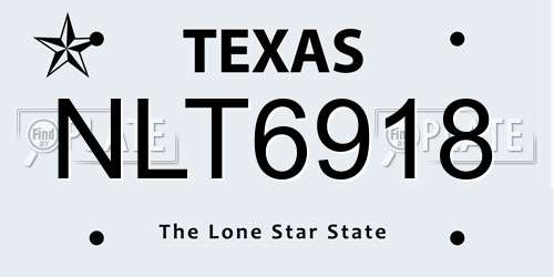 NLT6918 Texas License Plate