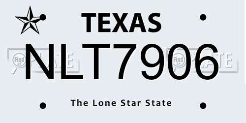 NLT7906 Texas License Plate