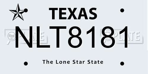 NLT8181 Texas License Plate