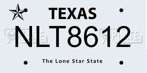 NLT8612 Texas License Plate