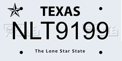 NLT9199 Texas License Plate