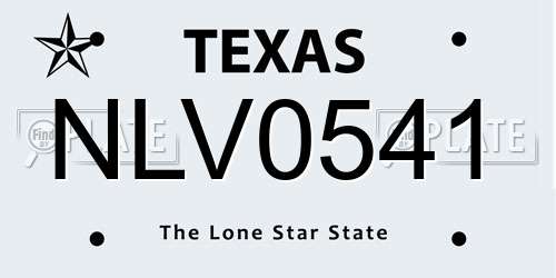 NLV0541 Texas License Plate