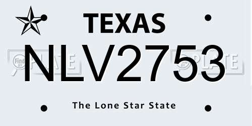 NLV2753 Texas License Plate