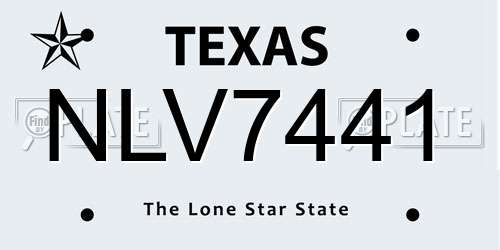 NLV7441 Texas License Plate