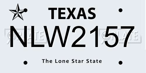 NLW2157 Texas License Plate