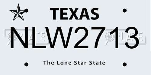 NLW2713 Texas License Plate