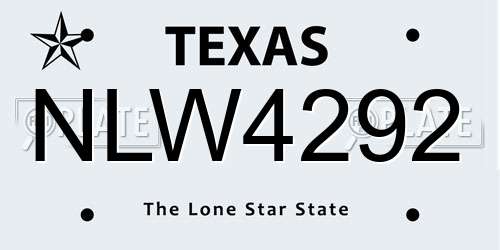 NLW4292 Texas License Plate