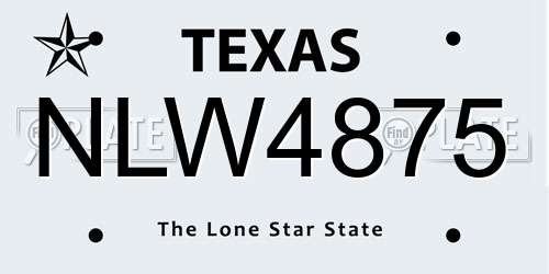 NLW4875 Texas License Plate