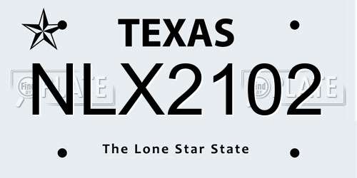 NLX2102 Texas License Plate