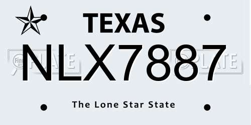 NLX7887 Texas License Plate