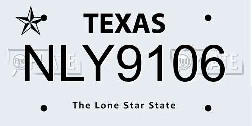 NLY9106 Texas License Plate