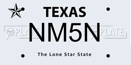 NM5N Texas License Plate