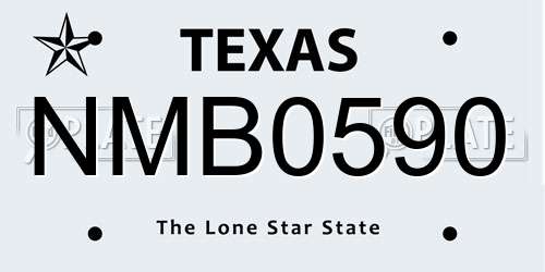 NMB0590 Texas License Plate