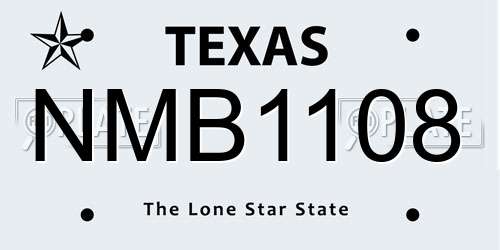 NMB1108 Texas License Plate