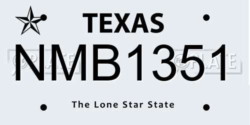 NMB1351 Texas License Plate