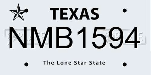 NMB1594 Texas License Plate