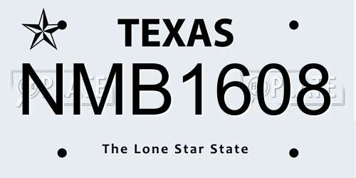 NMB1608 Texas License Plate