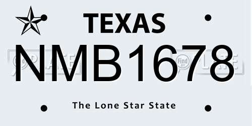 NMB1678 Texas License Plate