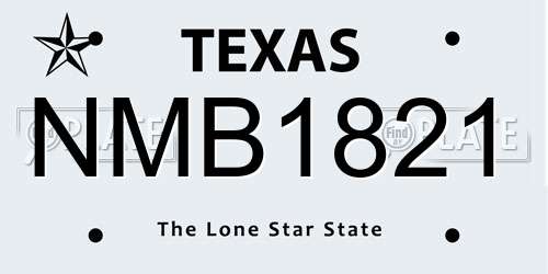 NMB1821 Texas License Plate