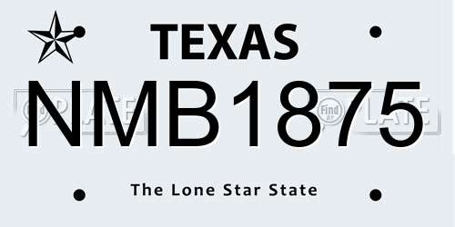 NMB1875 Texas License Plate