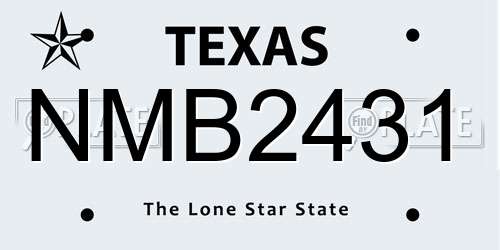 NMB2431 Texas License Plate