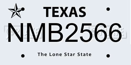 NMB2566 Texas License Plate