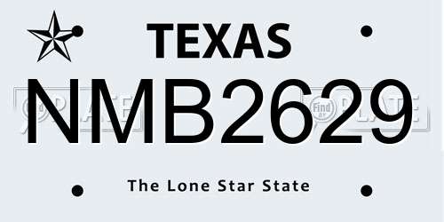 NMB2629 Texas License Plate