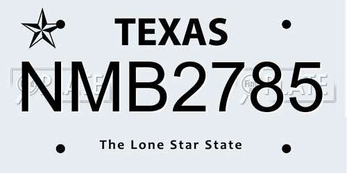 NMB2785 Texas License Plate