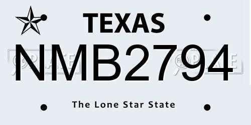 NMB2794 Texas License Plate