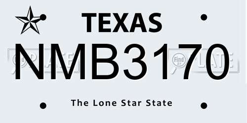 NMB3170 Texas License Plate