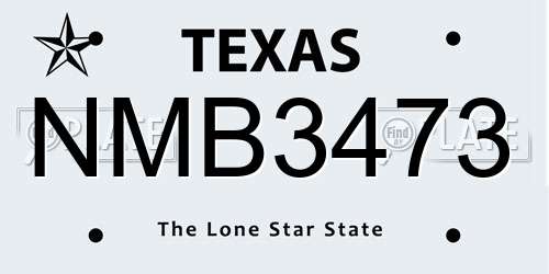 NMB3473 Texas License Plate