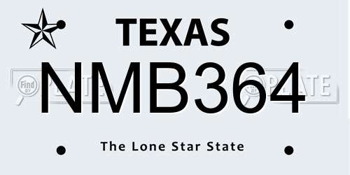 NMB364 Texas License Plate