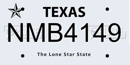 NMB4149 Texas License Plate