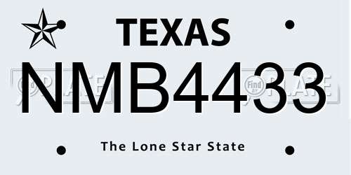 NMB4433 Texas License Plate