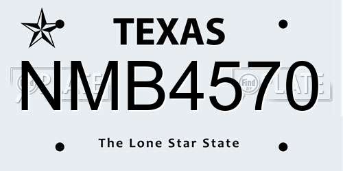 NMB4570 Texas License Plate