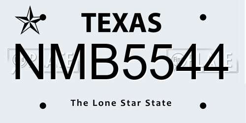 NMB5544 Texas License Plate