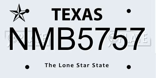 NMB5757 Texas License Plate