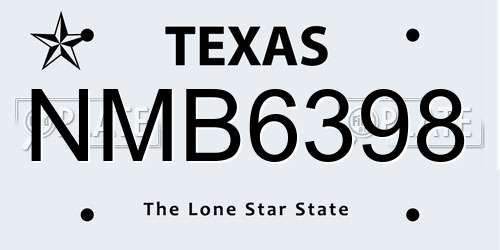 NMB6398 Texas License Plate