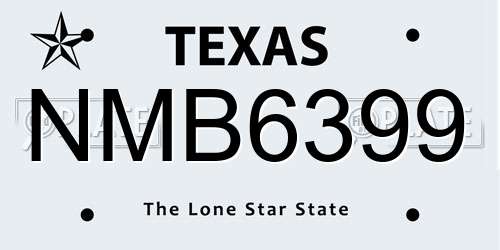 NMB6399 Texas License Plate