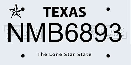 NMB6893 Texas License Plate