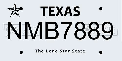 NMB7889 Texas License Plate