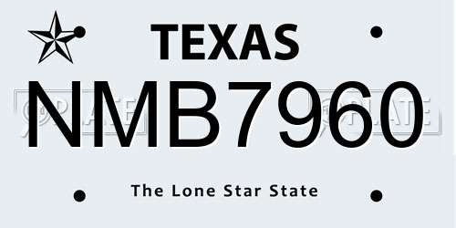 NMB7960 Texas License Plate