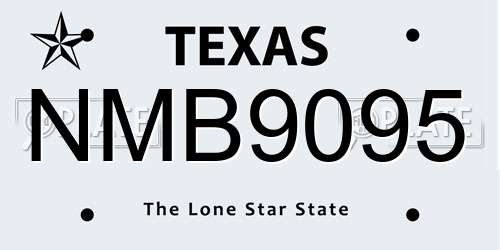 NMB9095 Texas License Plate