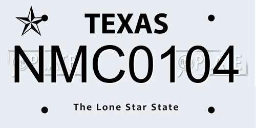 NMC0104 Texas License Plate