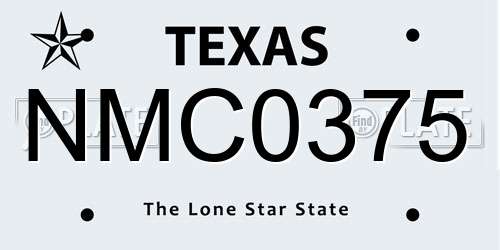 NMC0375 Texas License Plate
